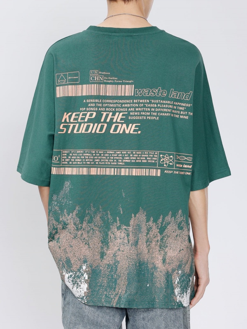 Vert  T Shirts Aelfric Eden Snow Mountain Graffiti Graphique Tee - KXE-0814800